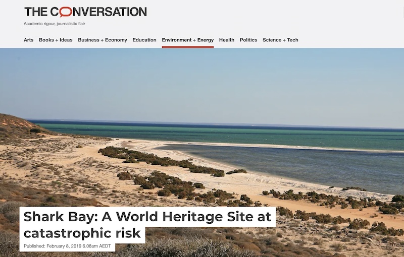 Shark Bay: A World Heritage site at catastrophic risk