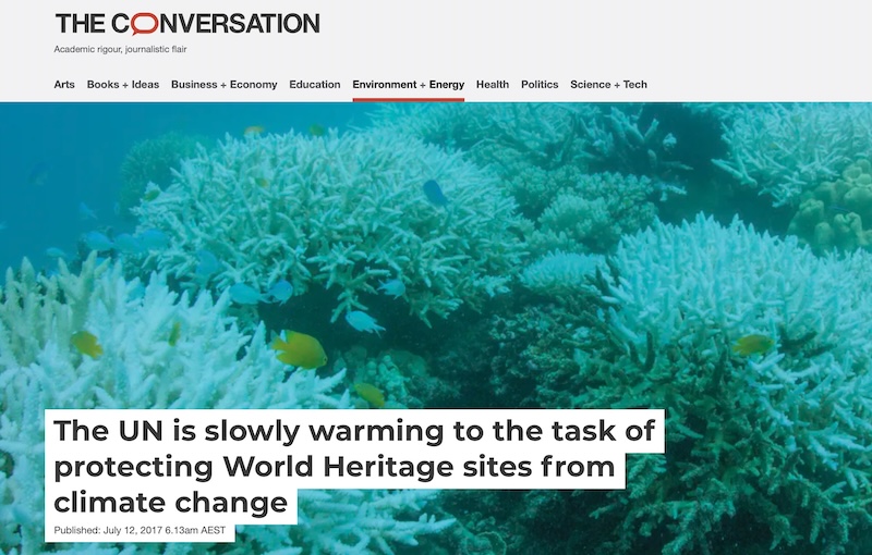 The UN is slowly warming to the task of protecting World Heritage sites from climate change